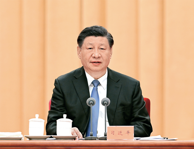 2023年1月9日,中共中央總書記、國家主席、中央軍委主席習(xí)近平在中國共產(chǎn)黨第二十屆中央紀(jì)律檢查委員會(huì)第二次全體會(huì)議上發(fā)表重要講話。 新華社記者 張領(lǐng)/攝